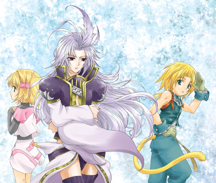 zidane tribal, kuja, and mikoto (final fantasy and 1 more) drawn by mali