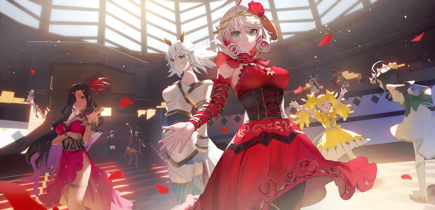 destiny, twinkle star, jupiter, walkure, and carmen (takt op.) drawn by arahenas