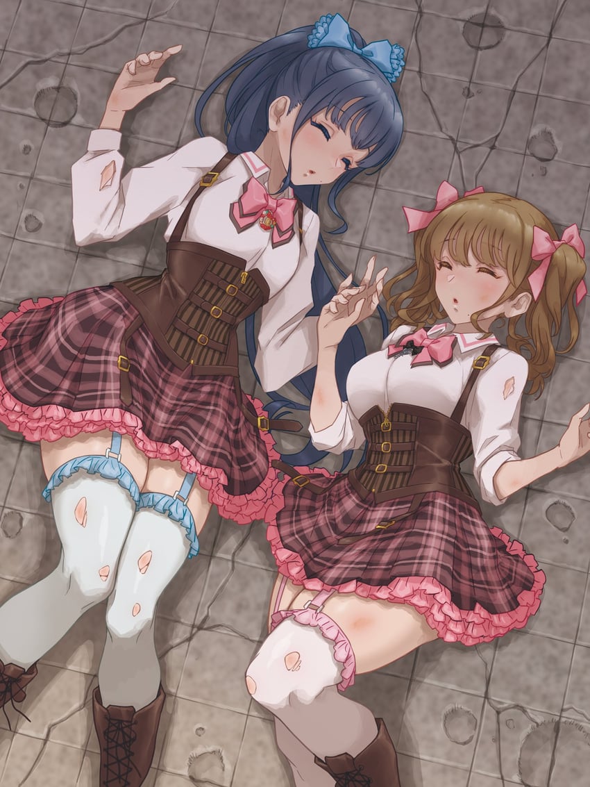 houjou monica asahi and narumi clara yuuko (assault lily) drawn by mabuta_kayumi