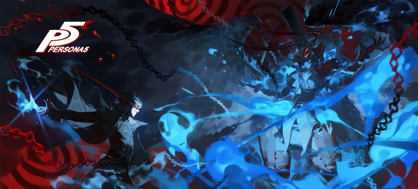 amamiya ren, joker, and arsene (persona and 1 more) drawn by yotsuyu