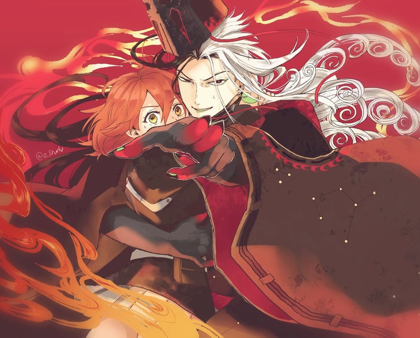 fujimaru ritsuka and ashiya douman (fate and 1 more) drawn by 060915osm