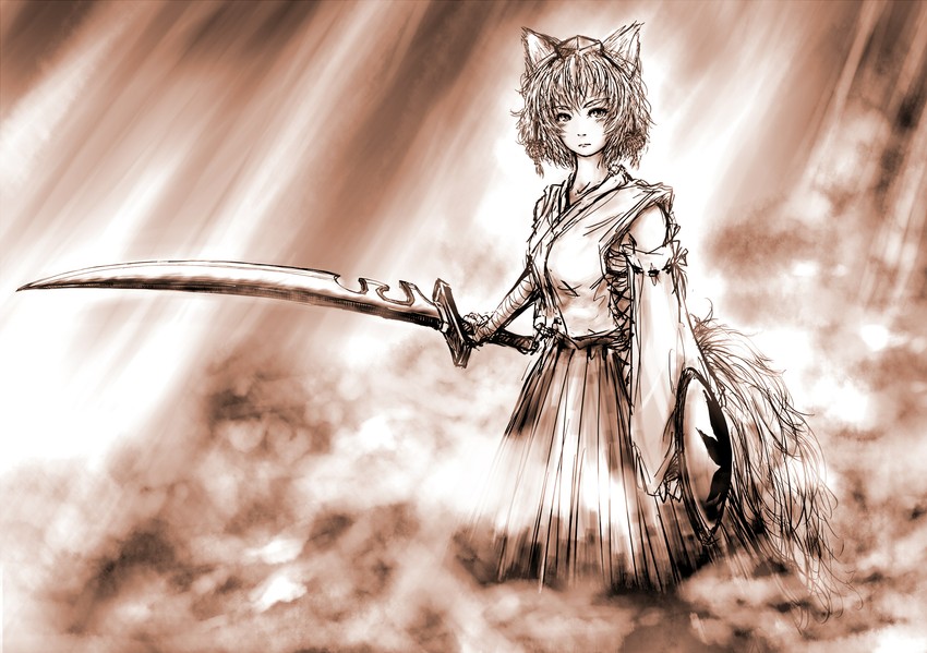 inubashiri momiji (touhou) drawn by daro