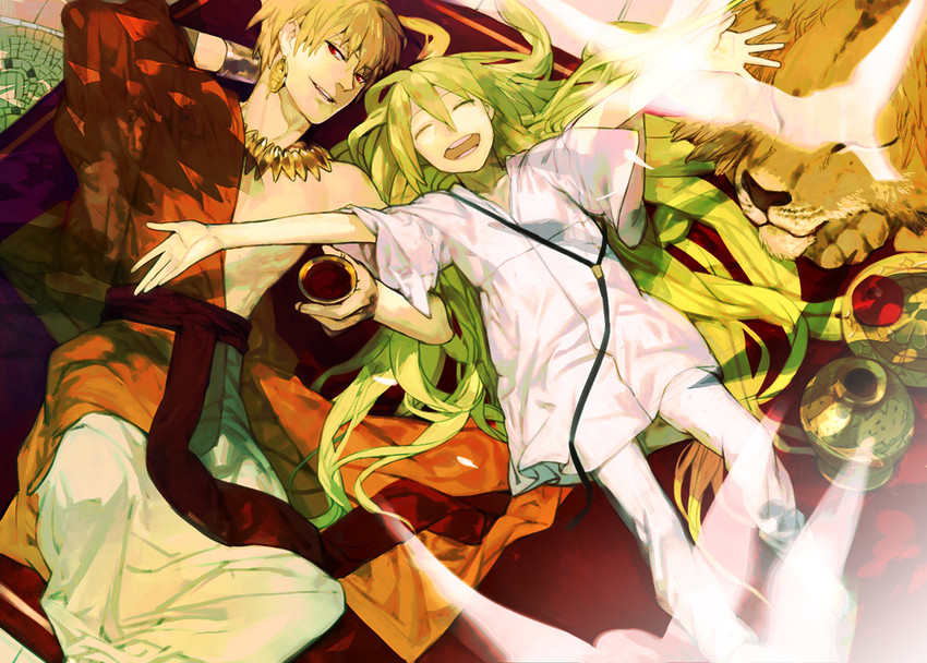 gilgamesh and enkidu (fate and 2 more) drawn by shishio_(shishio5431)