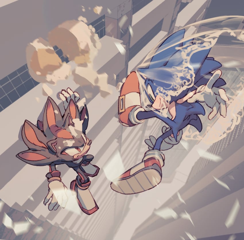 sonic the hedgehog and shadow the hedgehog (sonic) drawn by thslrrpwjd