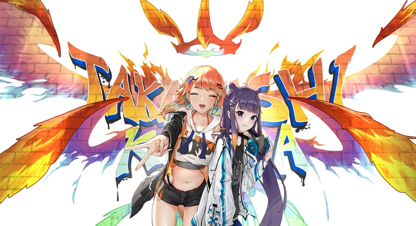 ninomae ina'nis and takanashi kiara (hololive and 1 more) drawn by hbx