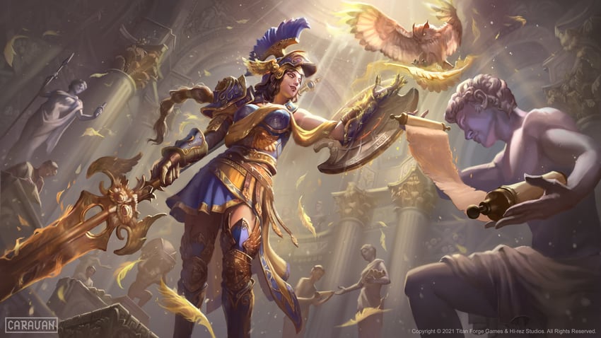 athena (smite) drawn by ramza_ardyputra