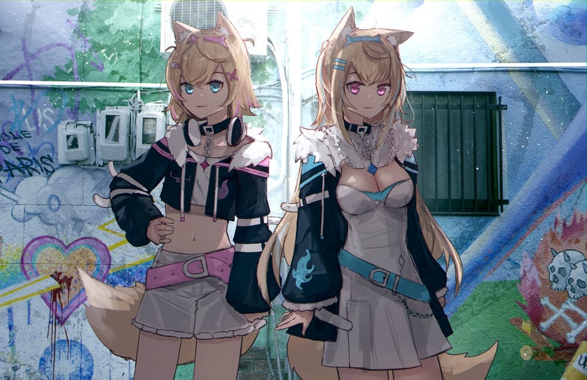 fuwawa abyssgard and mococo abyssgard (hololive and 1 more) drawn by advarcher