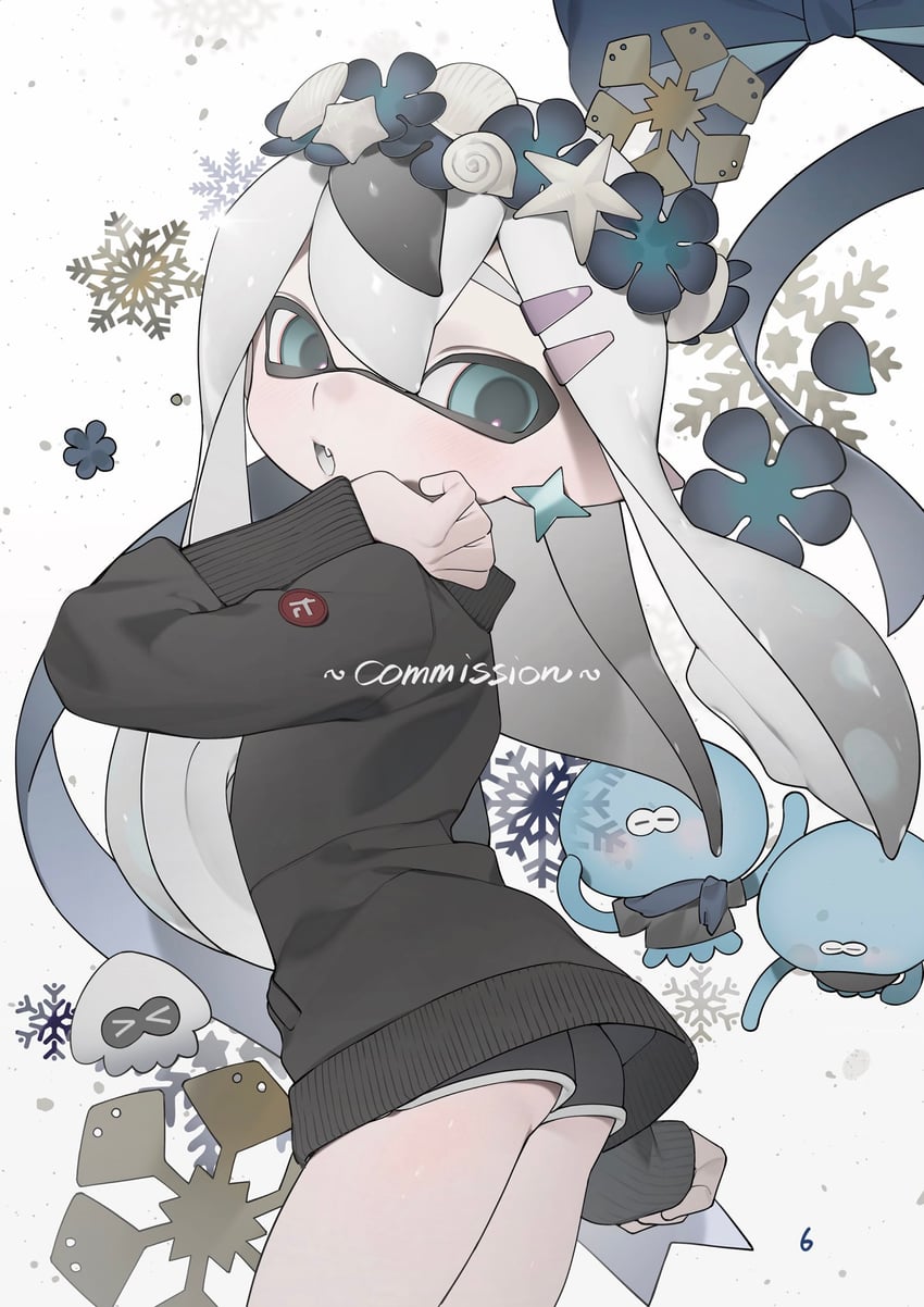 inkling player character, inkling girl, and jellyfish (splatoon and 1 more) drawn by gomi20021021