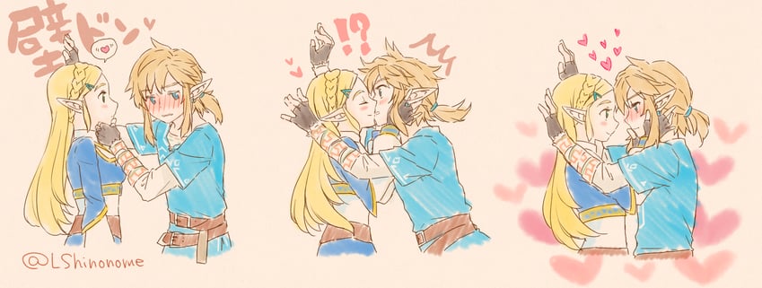 link and princess zelda (the legend of zelda and 1 more) drawn by shinonome_riko
