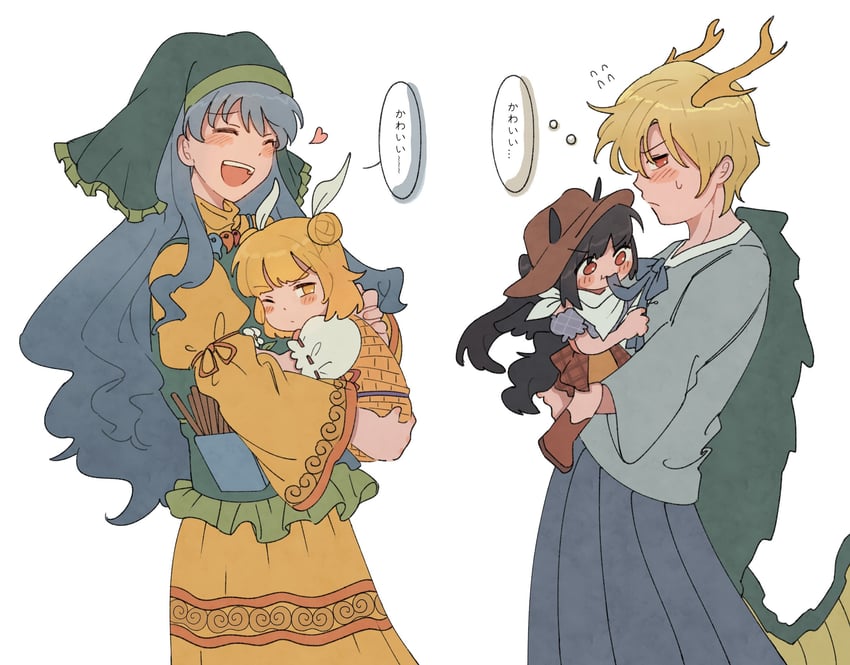 kicchou yachie, kurokoma saki, haniyasushin keiki, and joutouguu mayumi (touhou) drawn by rbfnrbf_(mandarin)