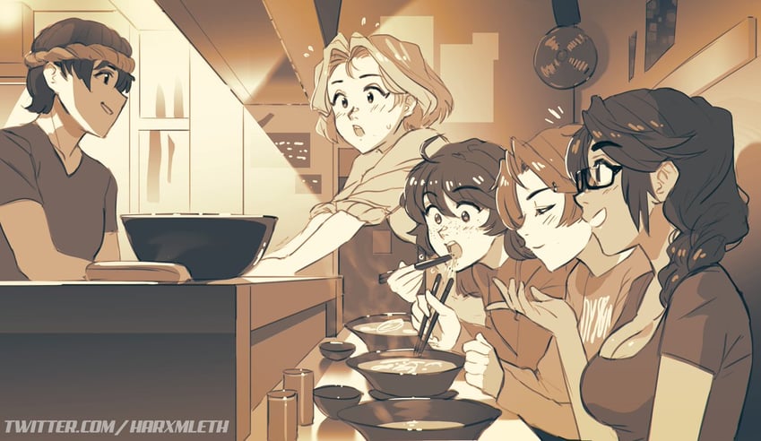 brooke, kim, stina, and thea (original) drawn by mleth