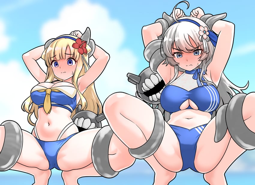 fletcher, enemy naval mine, washington, and fletcher mk ii (kantai collection) drawn by furaggu_(frag_0416)