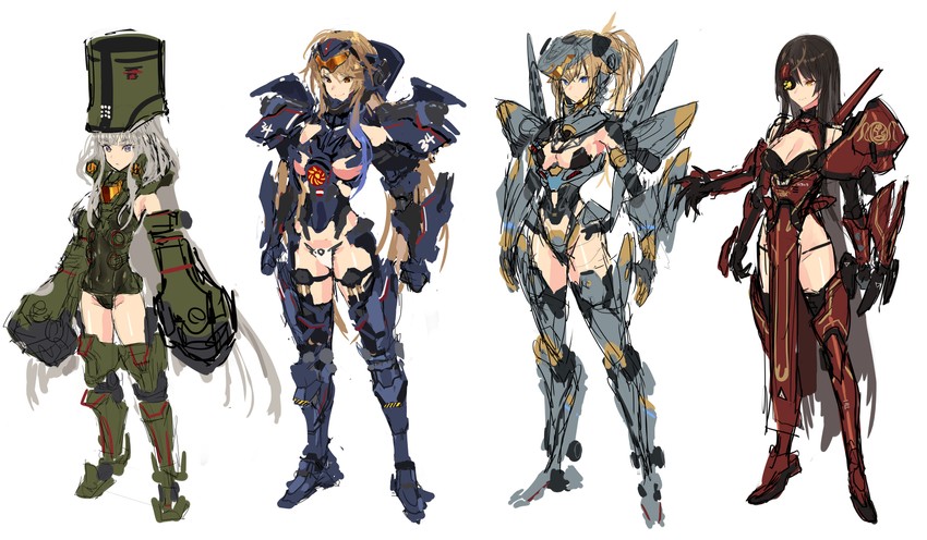 gipsy danger, cherno alpha, crimson typhoon, and striker eureka (pacific rim) drawn by sigm@
