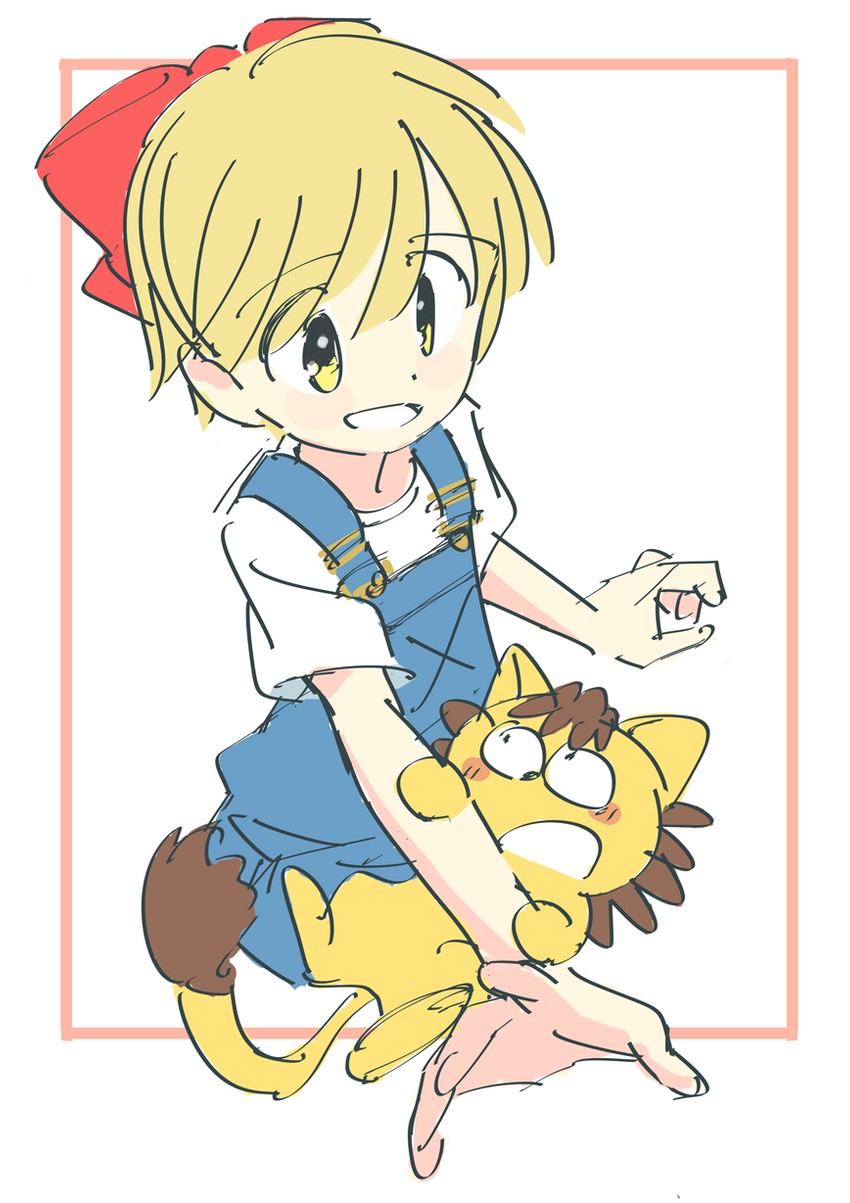 nonohara himeko and pokota (hime-chan no ribbon) drawn by poyozoo_(poyozoz)