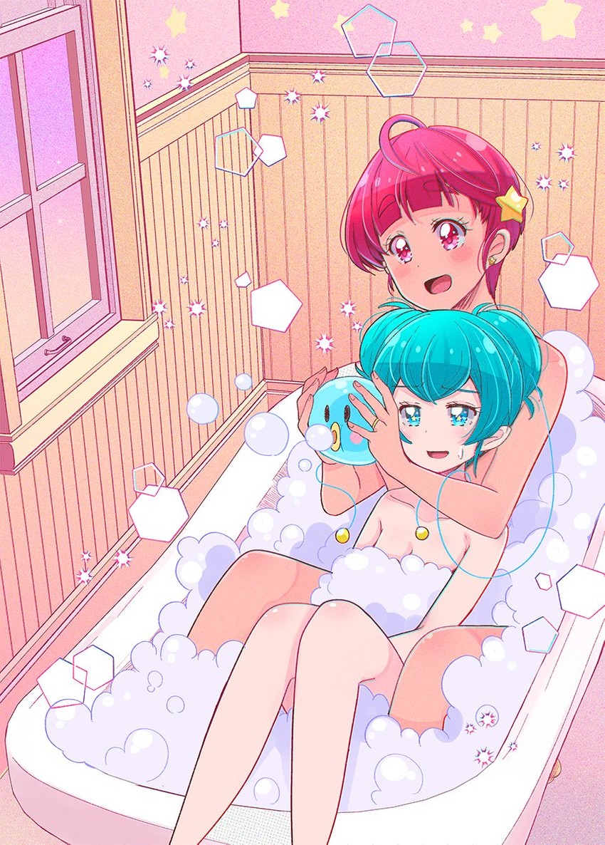 hagoromo lala and hoshina hikaru (precure and 1 more) drawn by juugoya_neko