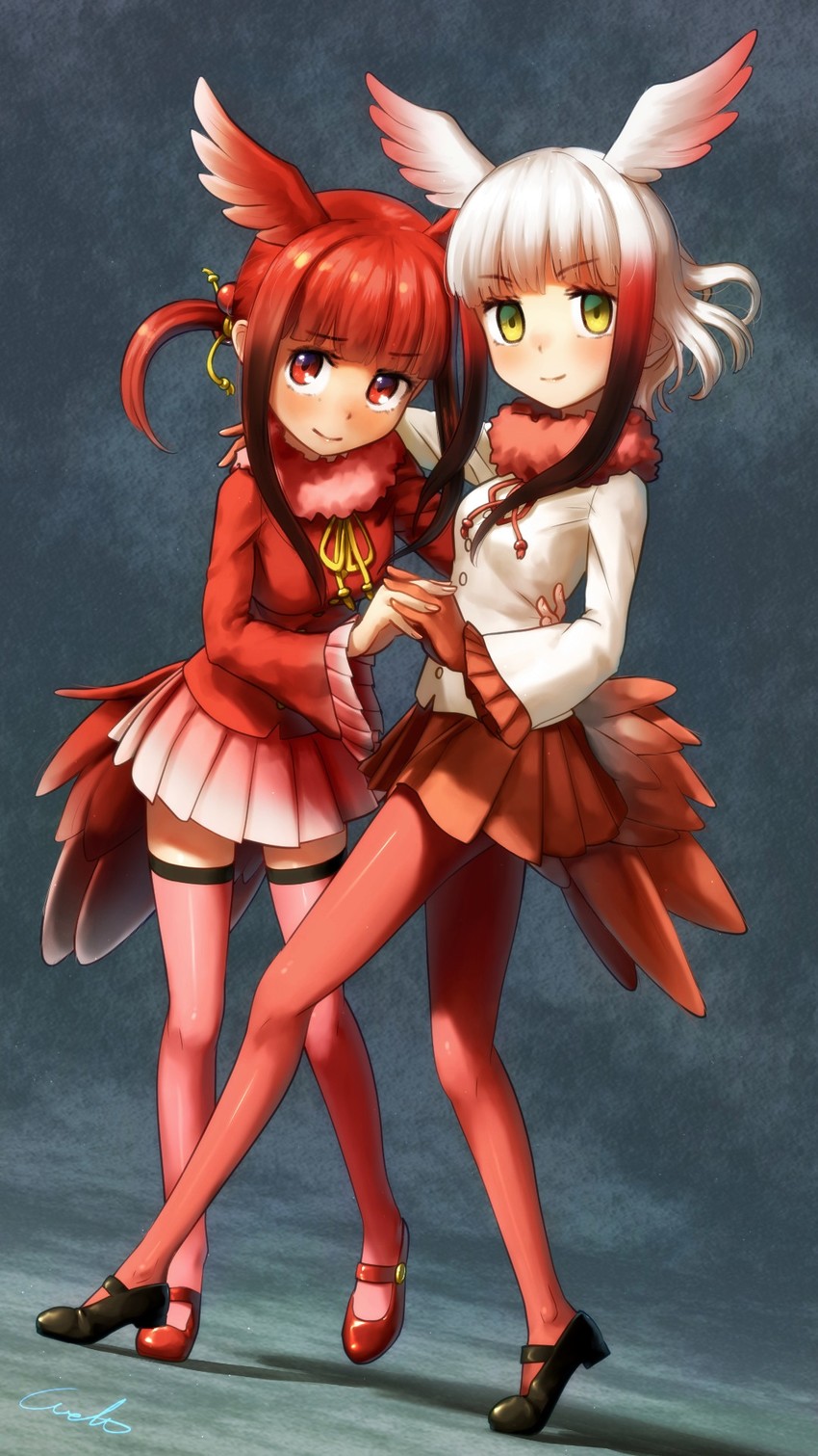 japanese crested ibis and scarlet ibis (kemono friends) drawn by welt_(kinsei_koutenkyoku)
