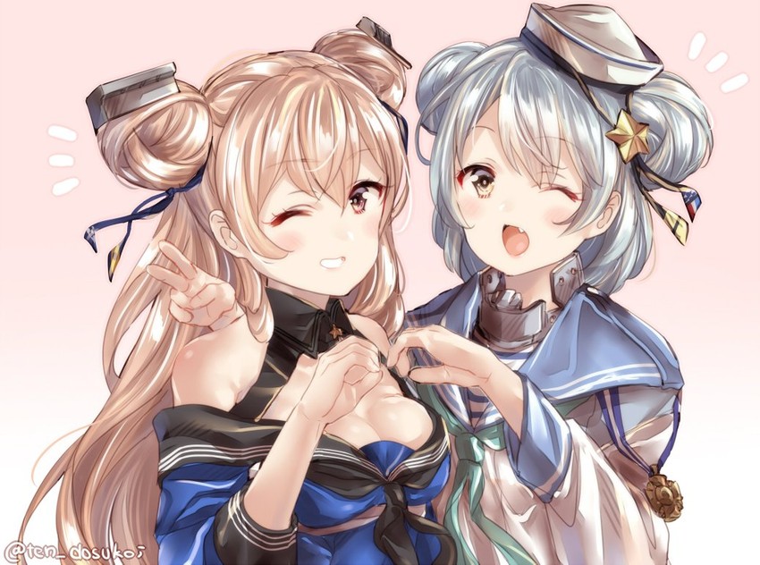 johnston and samuel b. roberts (kantai collection) drawn by juurouta