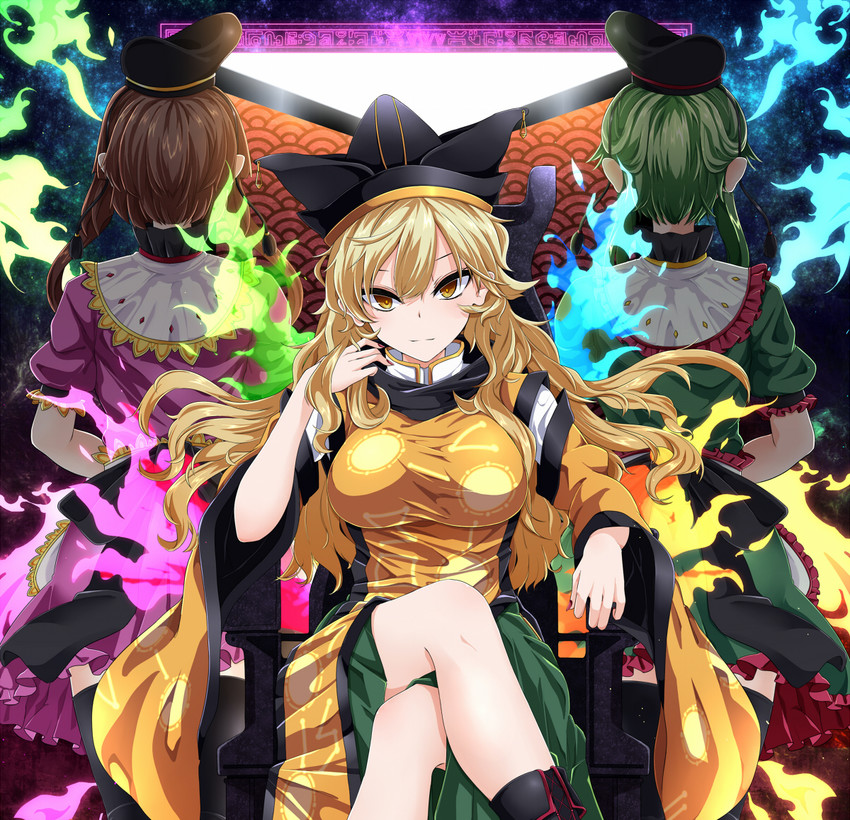 matara okina, nishida satono, and teireida mai (touhou and 1 more) drawn by rihito_(usazukin)
