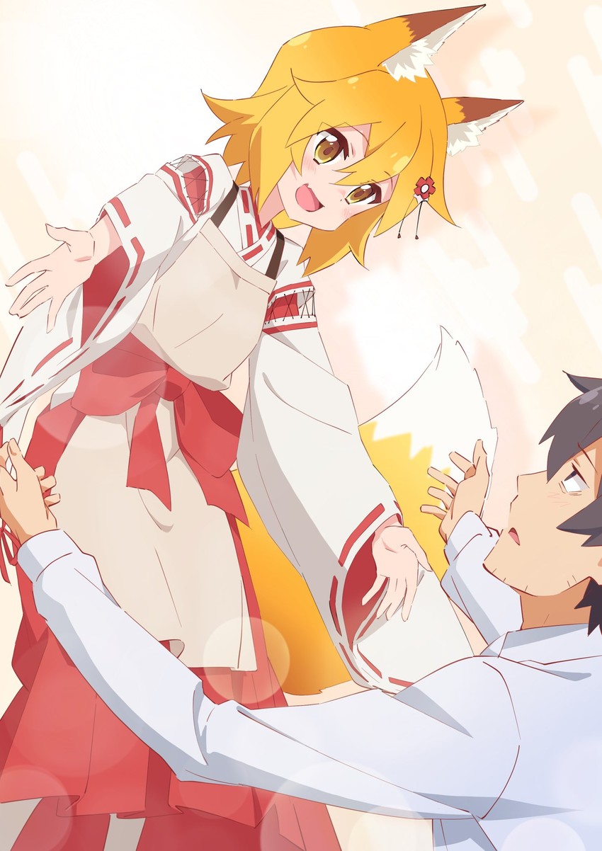 senko and nakano (sewayaki kitsune no senko-san) drawn by ganko-chan_(shashaneko123)