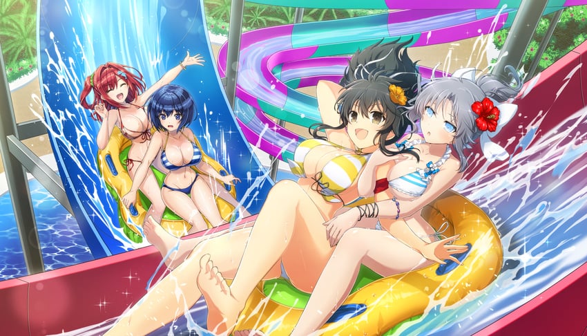 yumi, asuka, sakimiya iruka, and tojou michiru (senran kagura and 2 more) drawn by ootomo_takuji