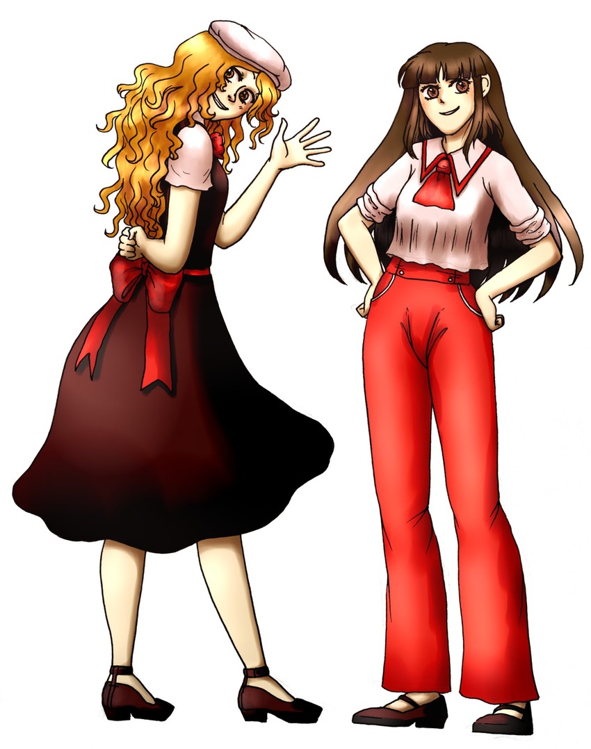 hakurei reimu and kirisame marisa (touhou and 1 more) drawn by moonywitcher
