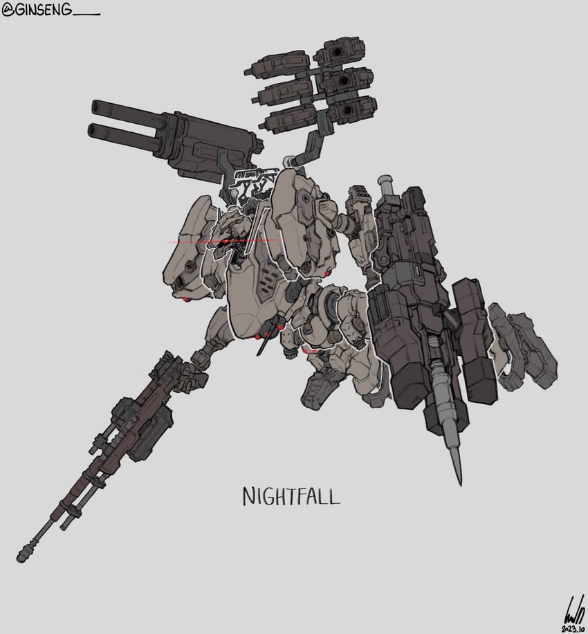 nightfall (armored core and 1 more) drawn by ginseng_(xin)