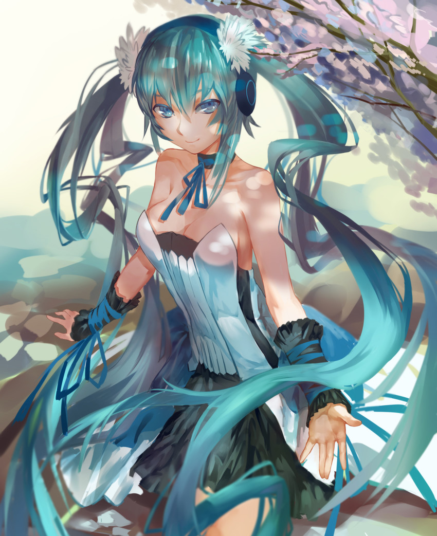 hatsune miku (vocaloid and 2 more) drawn by azomo