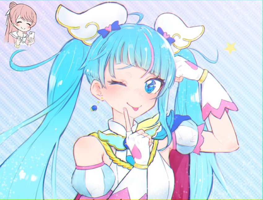 sora harewataru, nijigaoka mashiro, and cure sky (precure and 2 more) drawn by dolbydig