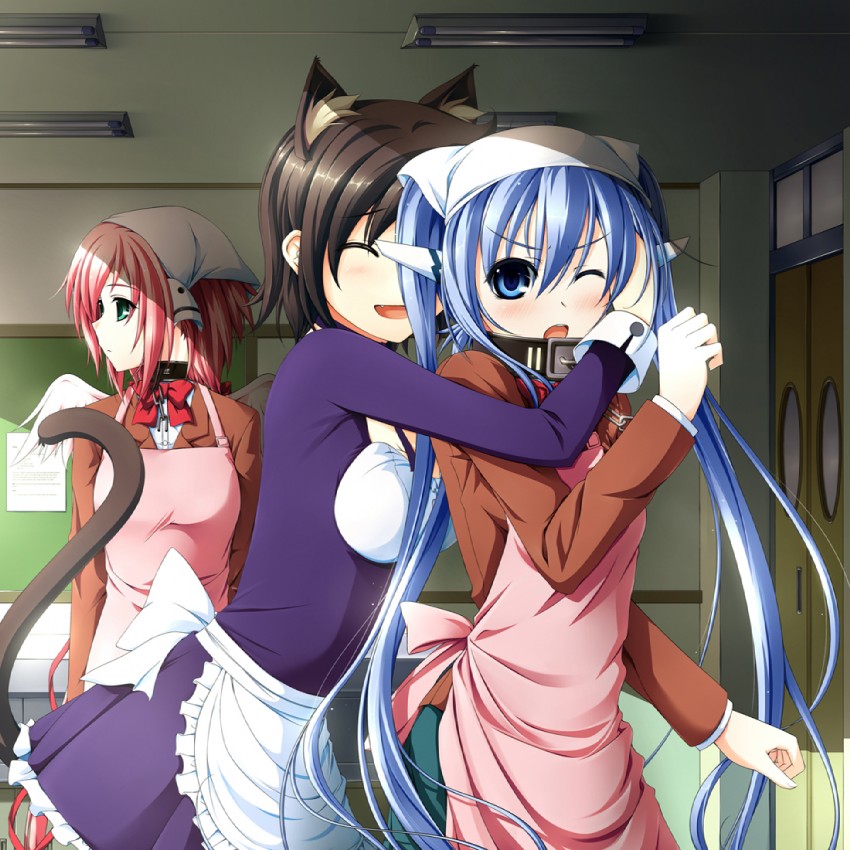 ikaros, nymph, and tomoko (sora no otoshimono) drawn by nekoro