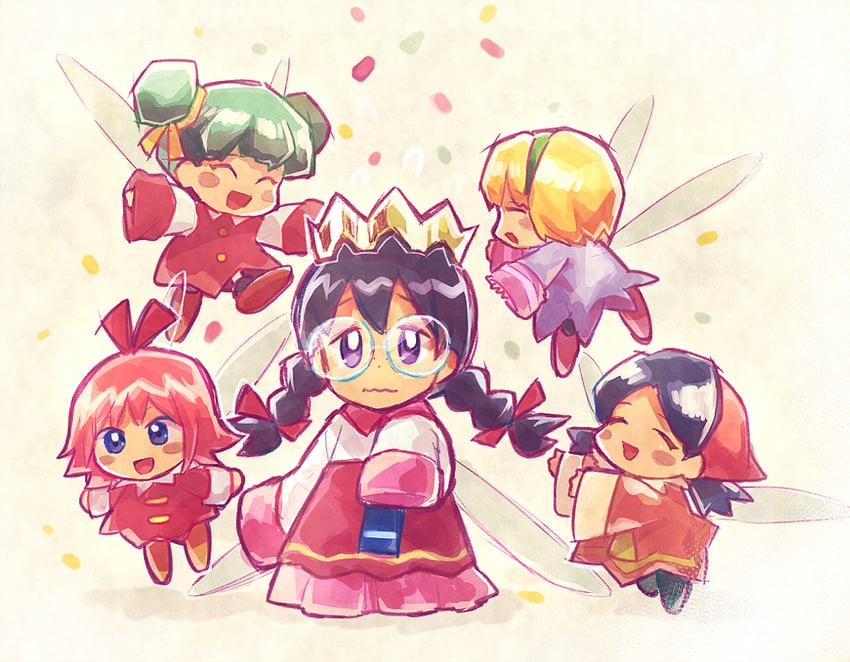 ribbon, ripple star queen, and fairy citizen (kirby and 1 more) drawn by chiimako