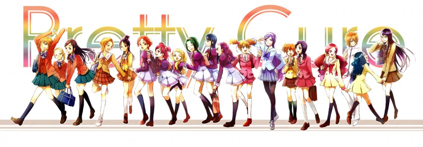 kurumi erika, misumi nagisa, hanasaki tsubomi, yukishiro honoka, higashi setsuna, and 14 more (precure and 7 more) drawn by chiyo_(rotsurechiriha)