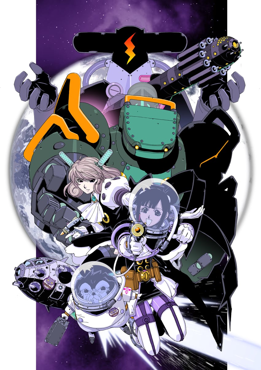 ada lovelace, opera cat lune, mir simon, and kamon the robot (taiyoukei sf bouken taizen supeope!) drawn by kikuchi_michitaka