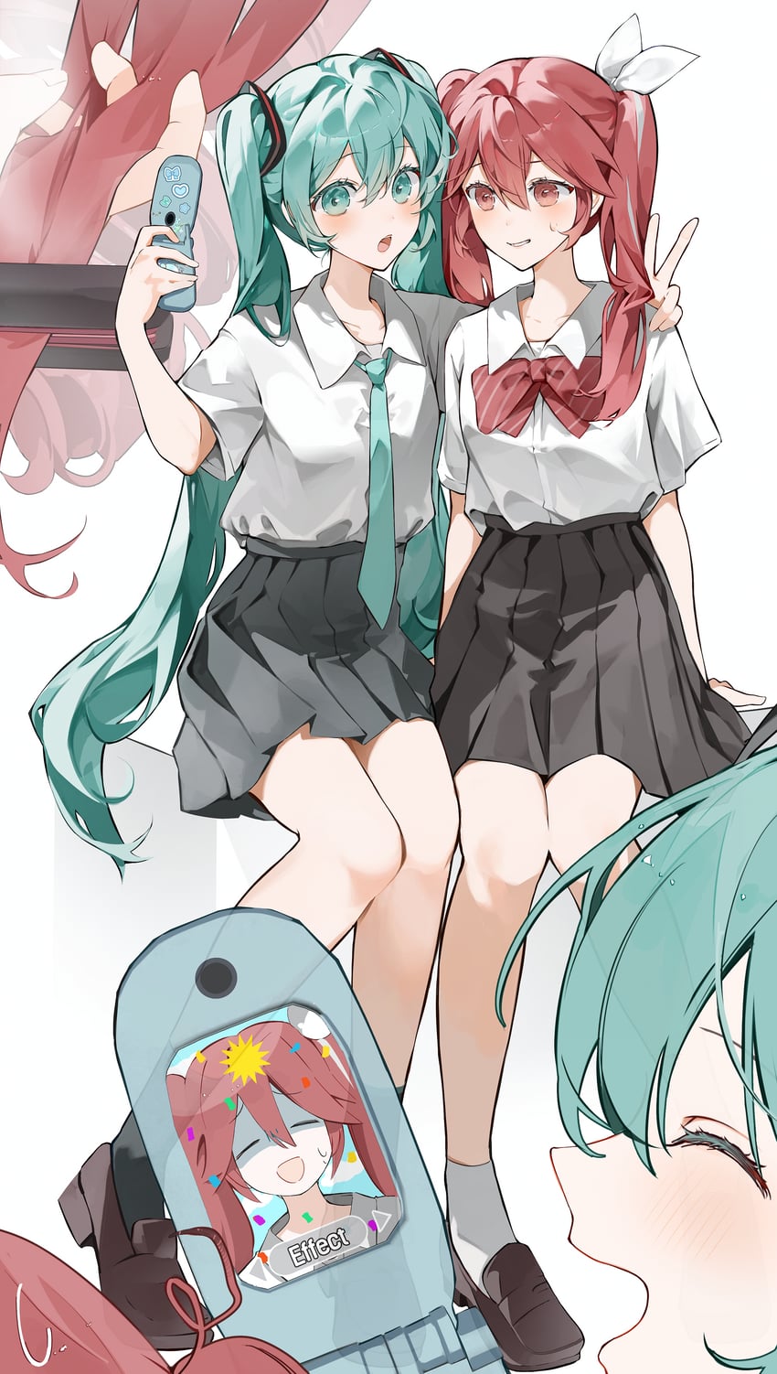 hatsune miku and kasane teto (vocaloid and 3 more) drawn by myanya