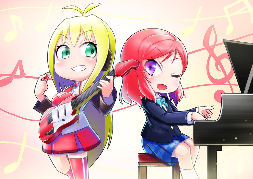 nishikino maki and tsurumaki maki (love live! and 2 more) drawn by nirato_shungiku