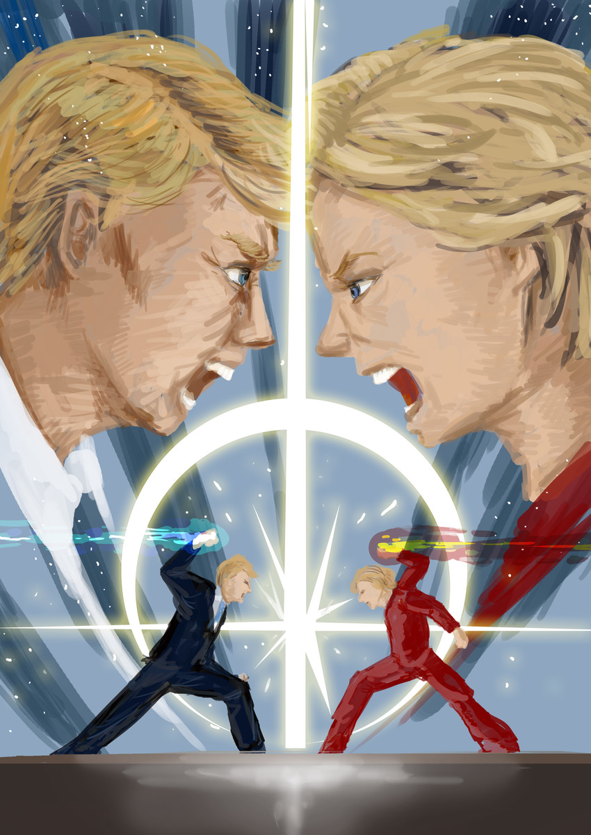 donald trump and hillary clinton (real life) drawn by kansei_chuusatsu