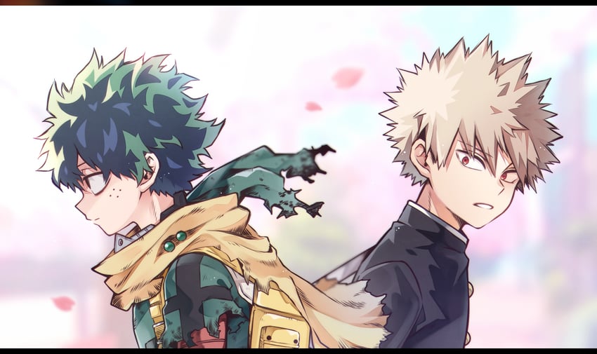 midoriya izuku and bakugou katsuki (boku no hero academia) drawn by morino_(ktdk_0141)
