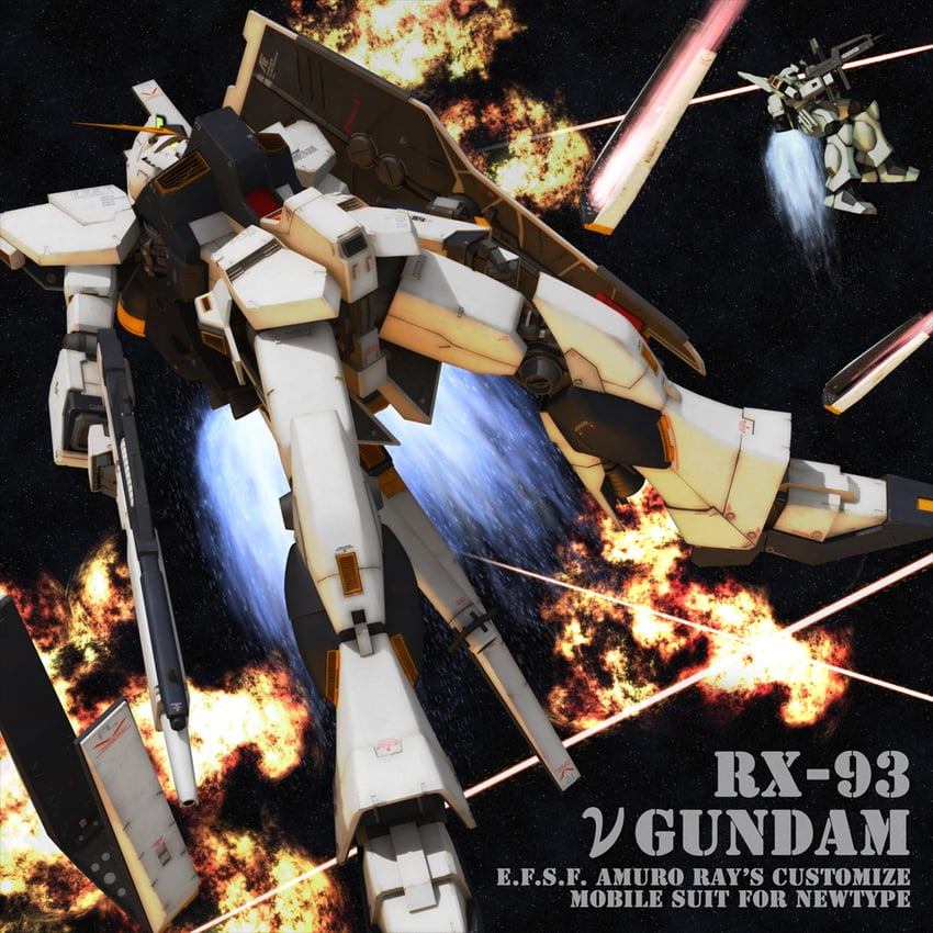 nu gundam and jegan (gundam and 1 more) drawn by tomholy
