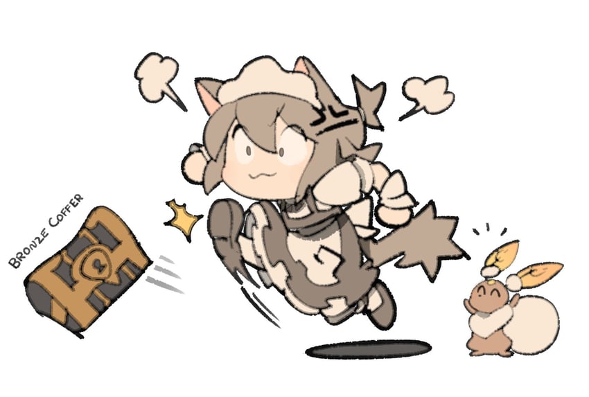 warrior of light and temmie chang (final fantasy and 1 more) drawn by temmie_chang