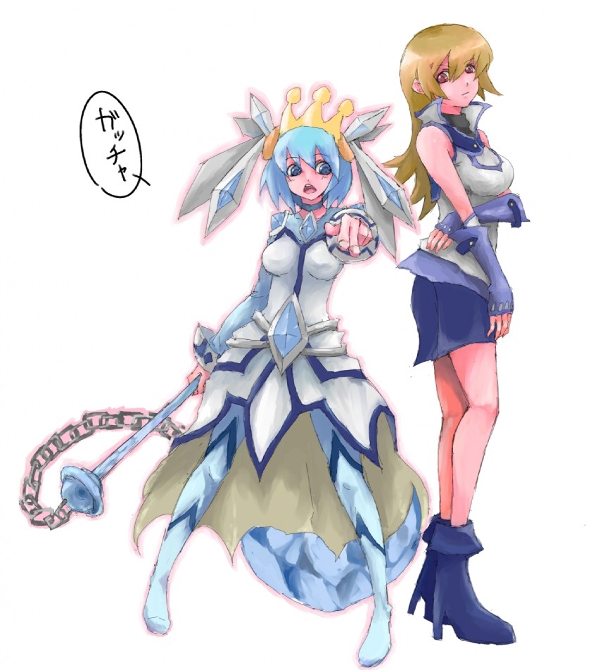 tenjouin asuka and blizzard princess (yu-gi-oh! and 1 more) drawn by rokuta66