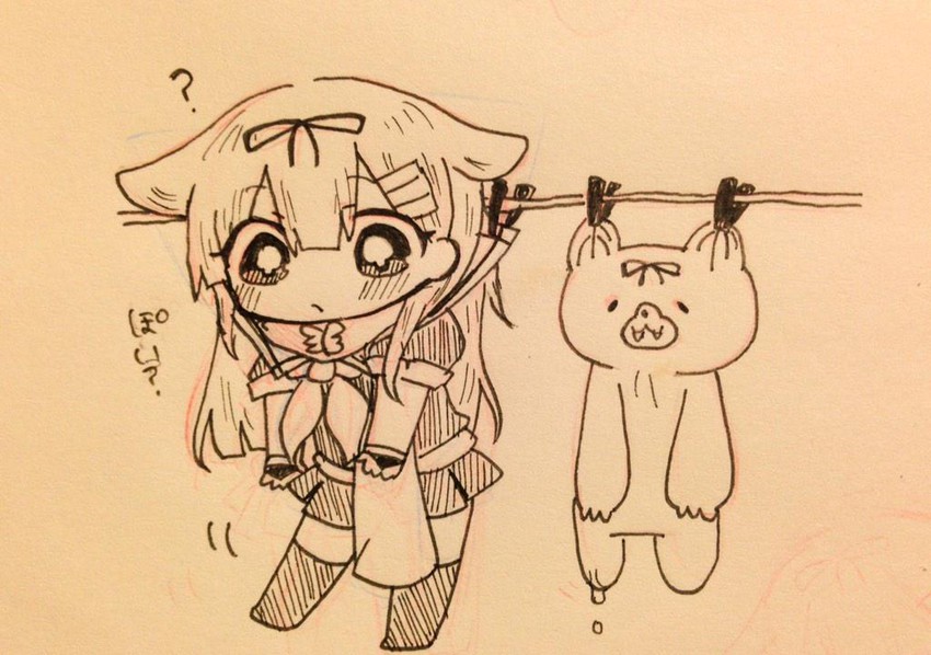 yuudachi and yuudachi kai ni (kantai collection) drawn by jako_(jakoo21)