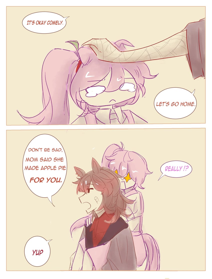 comely material morning and resolute mind afternoon (horse race tests) drawn by hakuma_(hakuma_okyk)