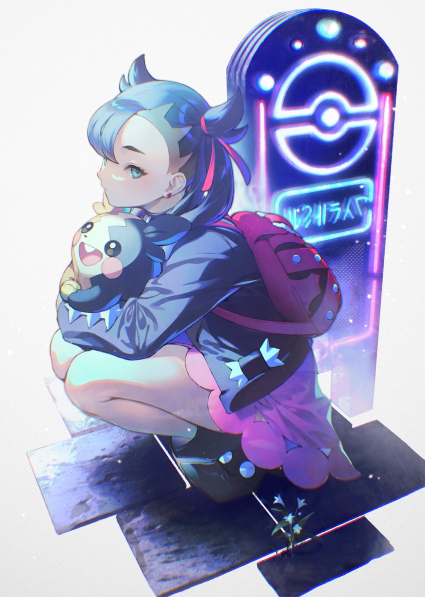 marnie and morpeko (pokemon and 1 more) drawn by shirotaka_(5choume)