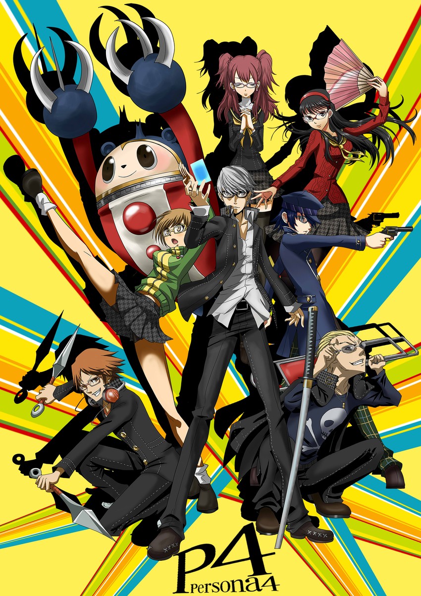 narukami yu, shirogane naoto, satonaka chie, kujikawa rise, amagi yukiko, and 3 more (persona and 1 more) drawn by kurosususu