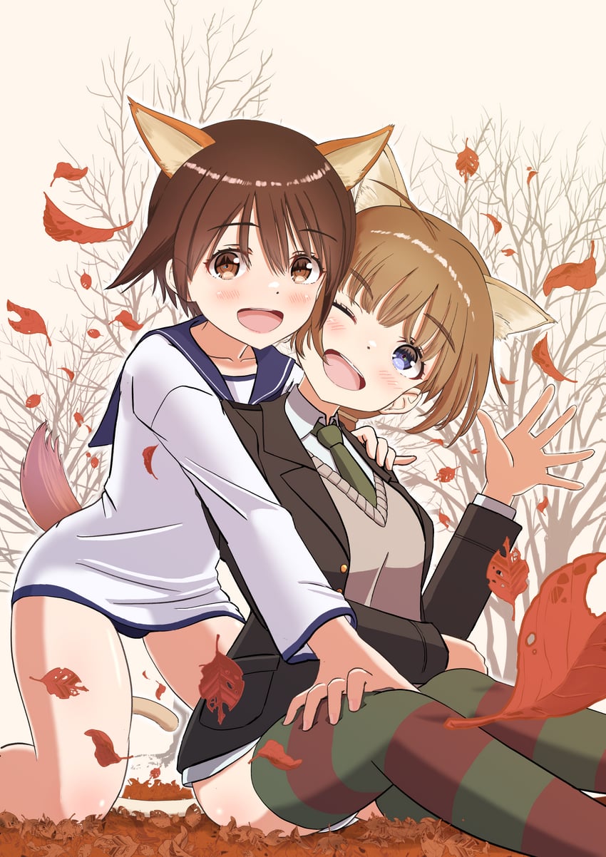 miyafuji yoshika and lynette bishop (world witches series and 1 more) drawn by naruchisukisuki