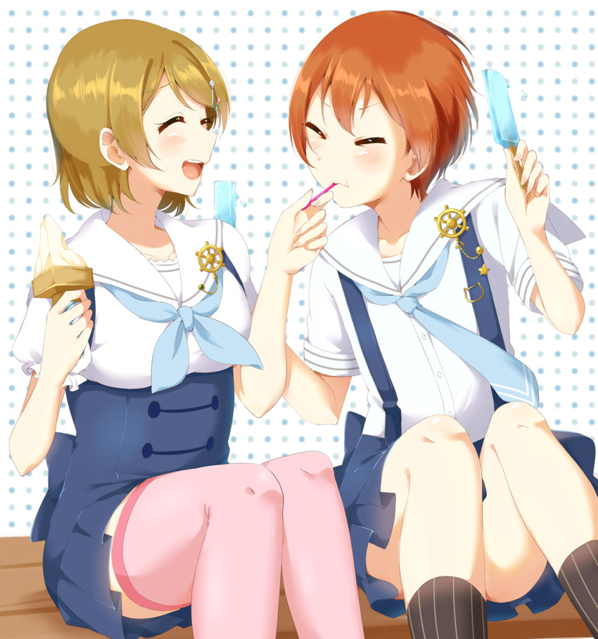 hoshizora rin and koizumi hanayo (love live! and 2 more) drawn by ksk_(semicha_keisuke)