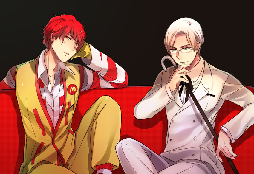 ronald mcdonald and colonel sanders (mcdonald's and 1 more) drawn by cioccolatodorima