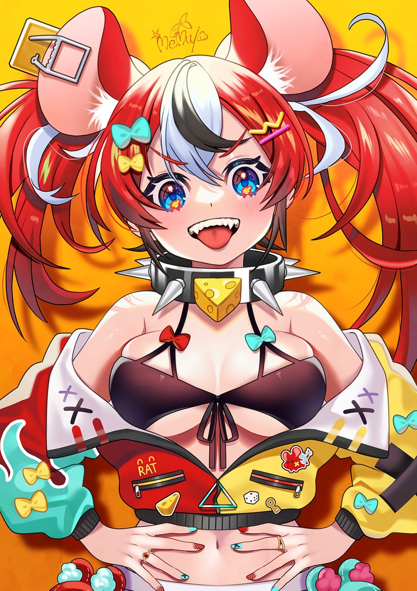 hakos baelz (hololive and 1 more) drawn by memu_0113