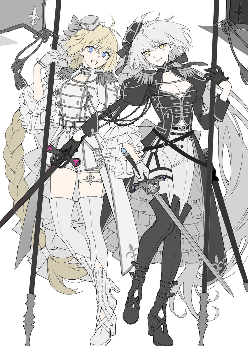 jeanne d'arc alter and jeanne d'arc (fate and 1 more) drawn by nipi27