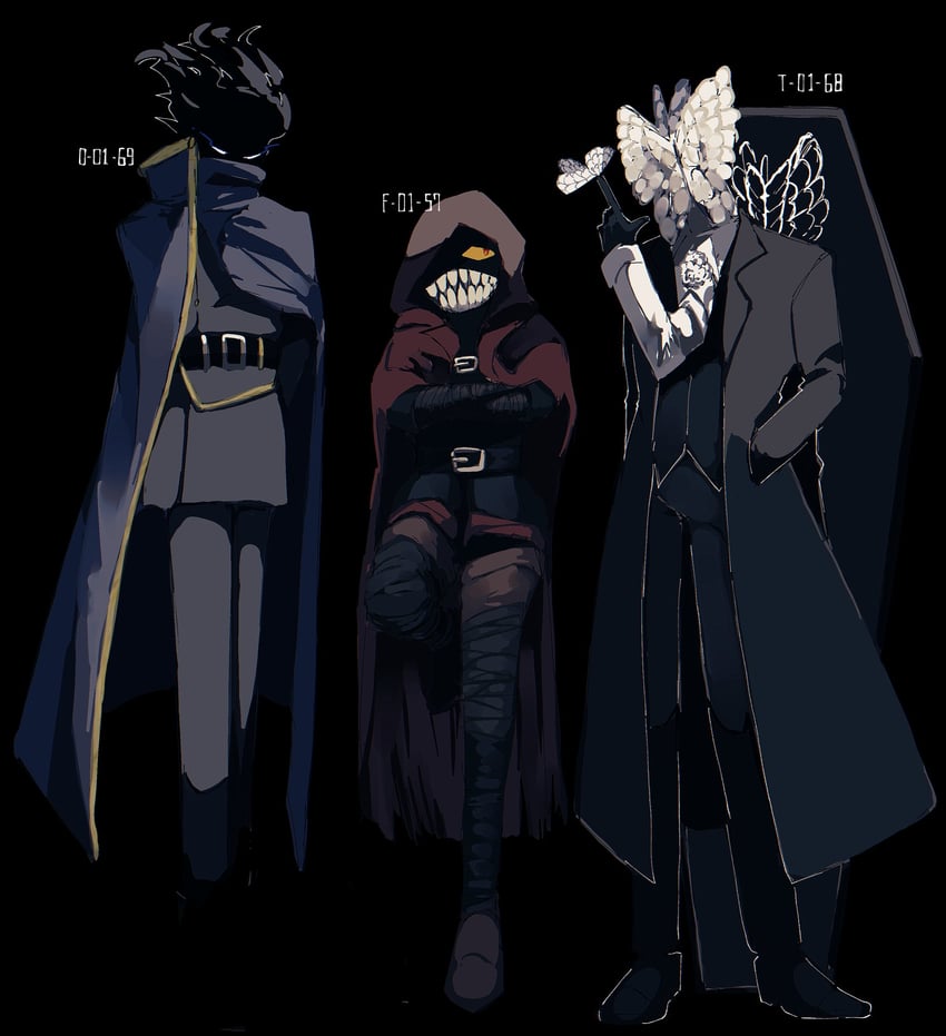 little red riding hooded mercenary, funeral of the dead butterflies, and der freischuetz (project moon and 1 more) drawn by proxima_46