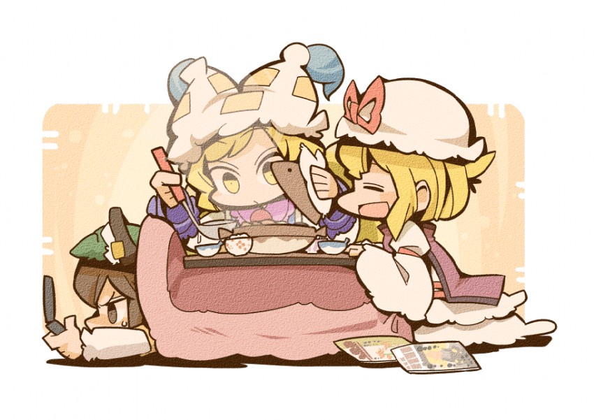 yakumo yukari, yakumo ran, and chen (touhou) drawn by hounori